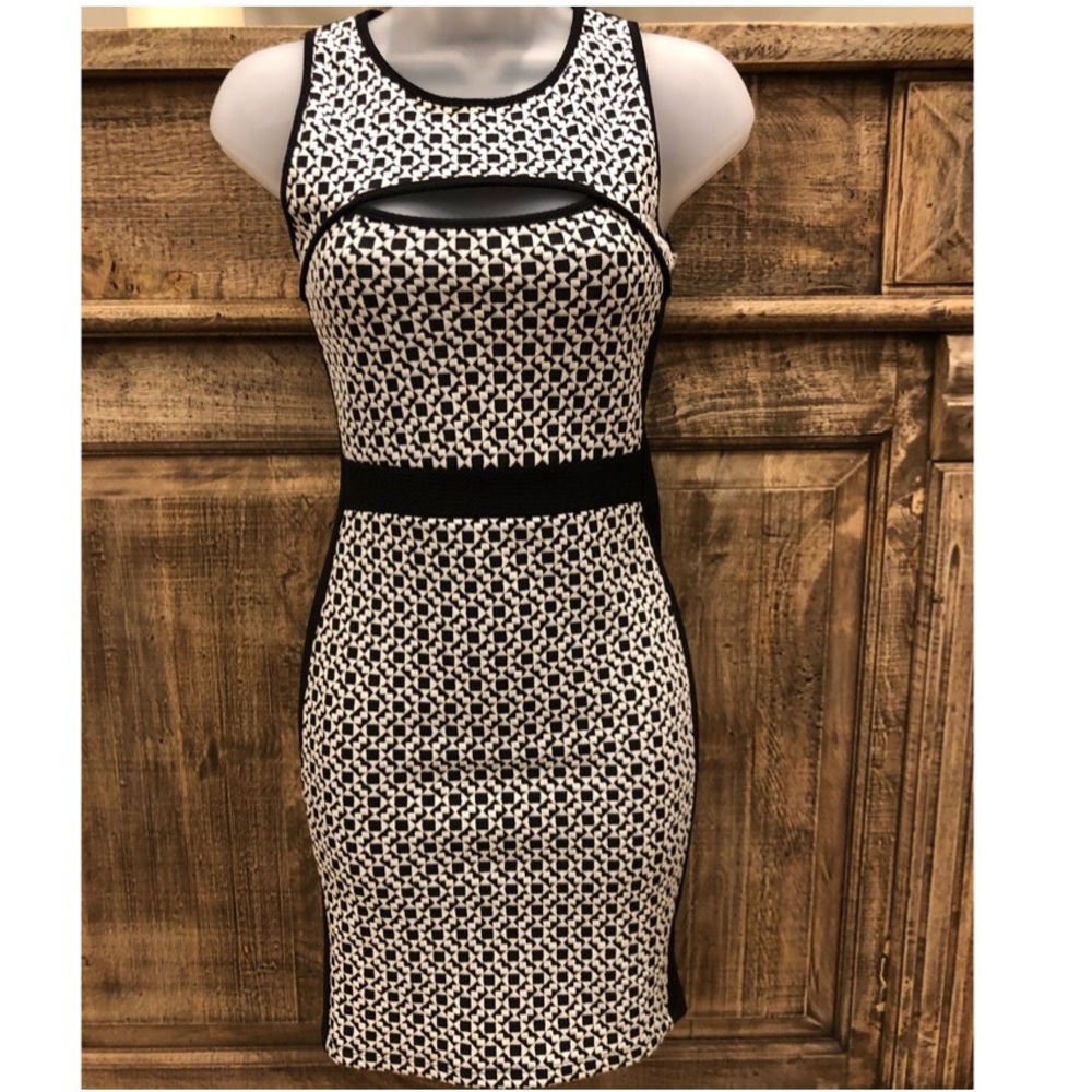 Black and White Long Tight Dress